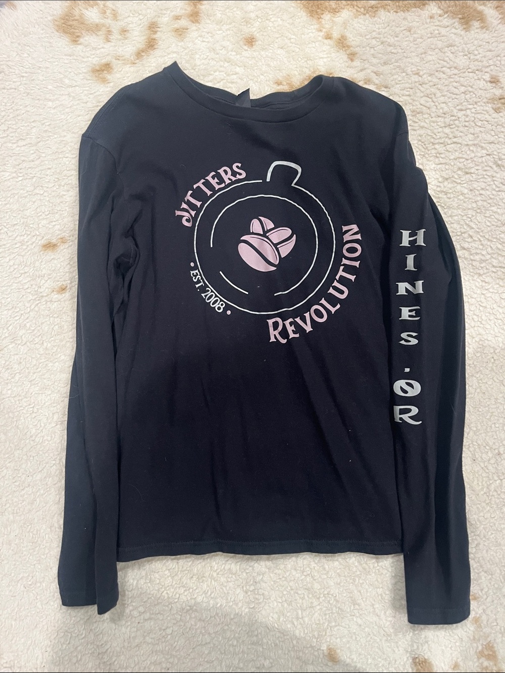 District Black Long Sleeve Tee with Pink Graphic